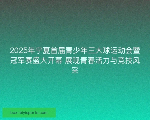 2025年宁夏首届青少年三大球运动会暨冠军赛盛大开幕 展现青春活力与竞技风采